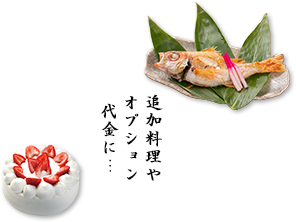 追加料理やオプション代金に